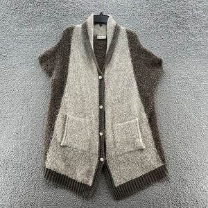 Sleeping On Snow Sweater Women OS Beige Brown Relaxed Casual Cocoon Cardigan
